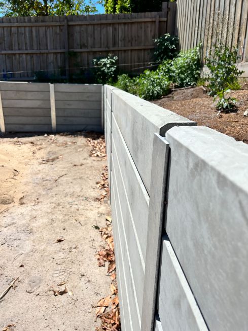 Image of a brand nw built concrete sleeper by retaining wall specialist in Mooloolaba